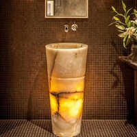 Pwb001 Natural Stone Pedestal Wash Basin