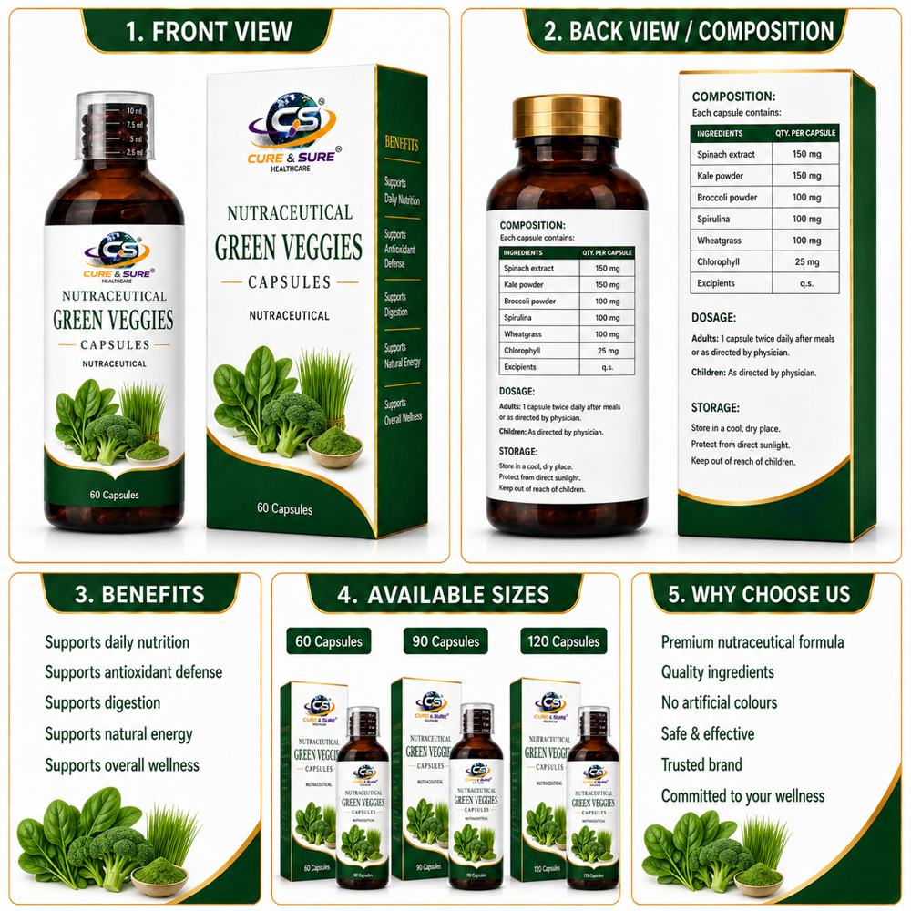 Nutraceutical Green Veggies Capsules Third Party Manufacturing