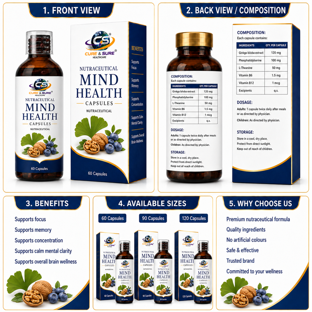 Nutraceutical Mind Health Capsules Third Party Manufacturing