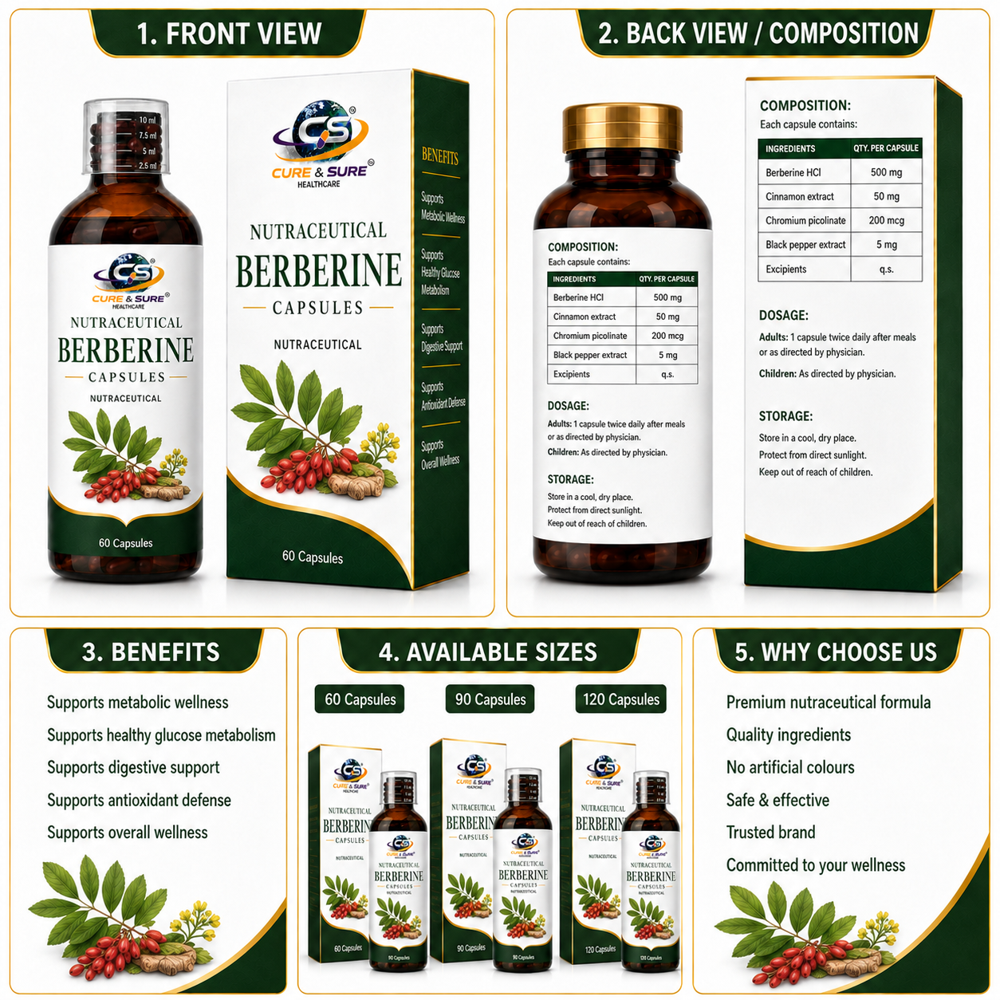 Nutraceutical Berberine Capsules Third Party Manufacturing
