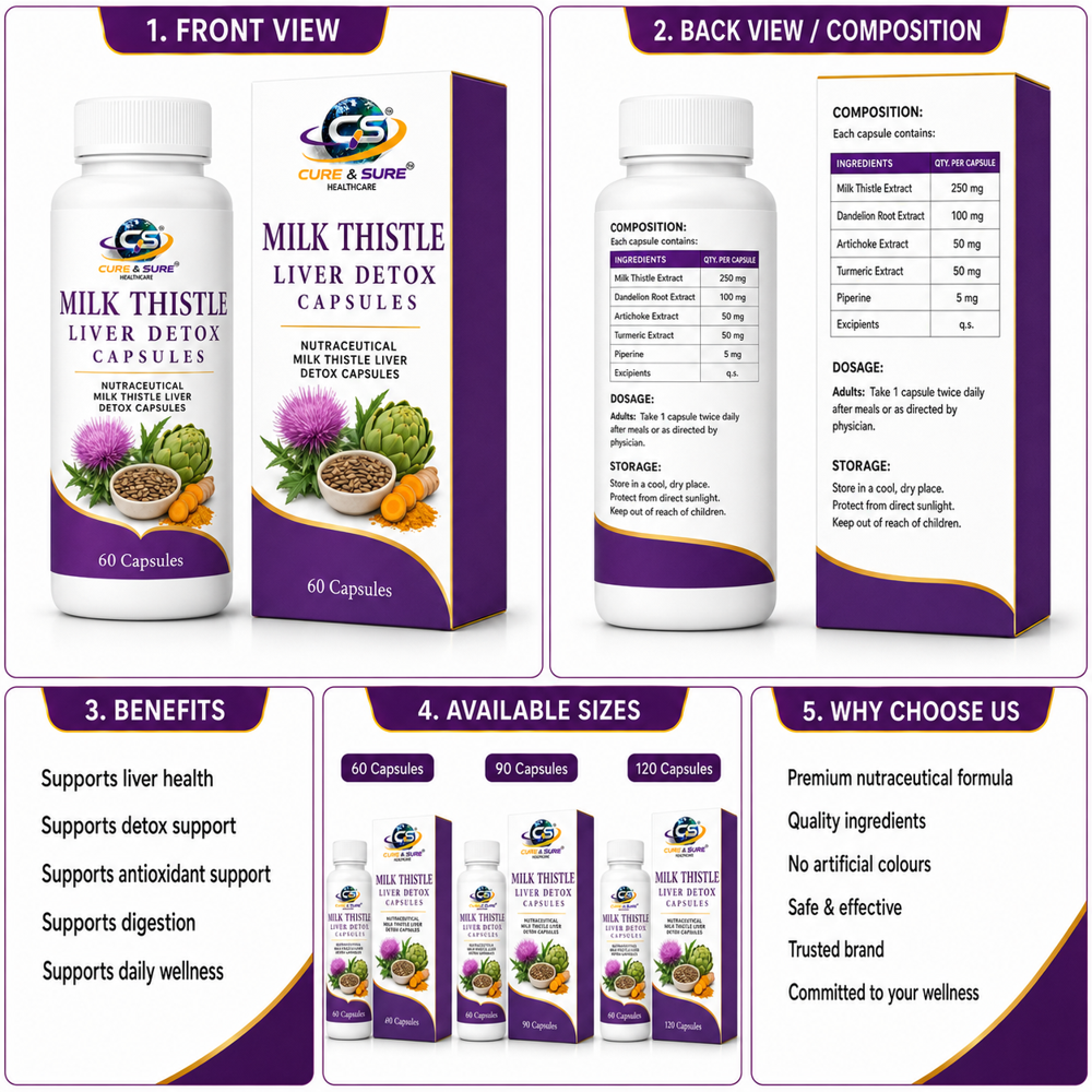 Nutraceutical Milk Thistle Liver Detox Capsules Third Party Manufacturing