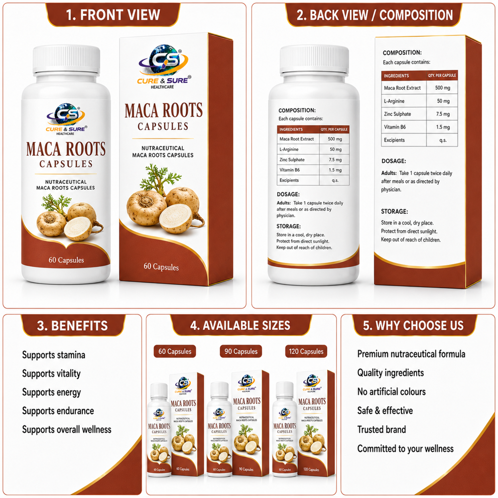 Nutraceutical Maca Roots Capsules Third Party Manufacturing