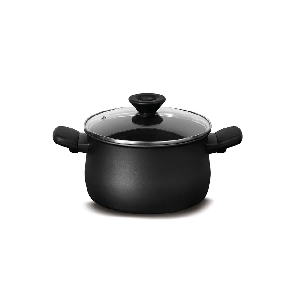 Meyer Midnight Hard Anodized Nonstick Biryani Casserole With Lid, 3.8 Litre, 20cm, Black - Handi Cooking Pot for Rice and More 85096