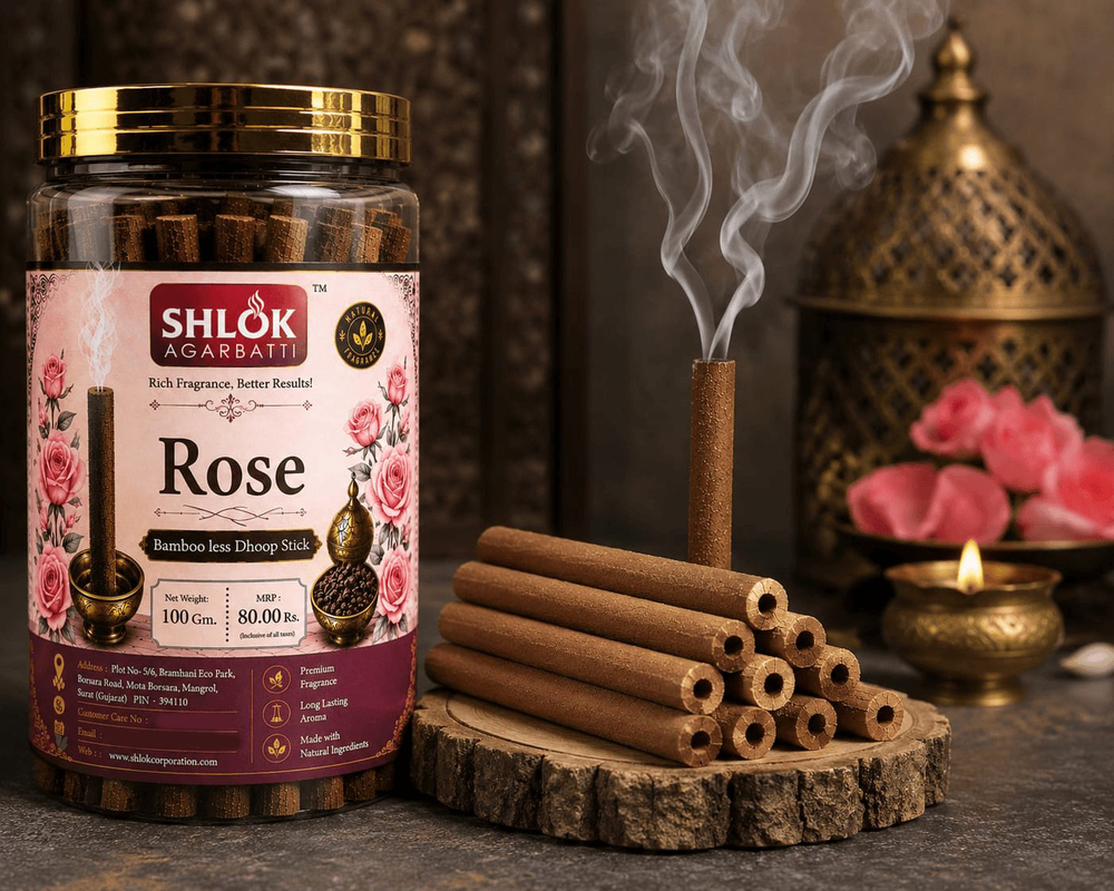 Rose Bamboo Less Dhoop Stick