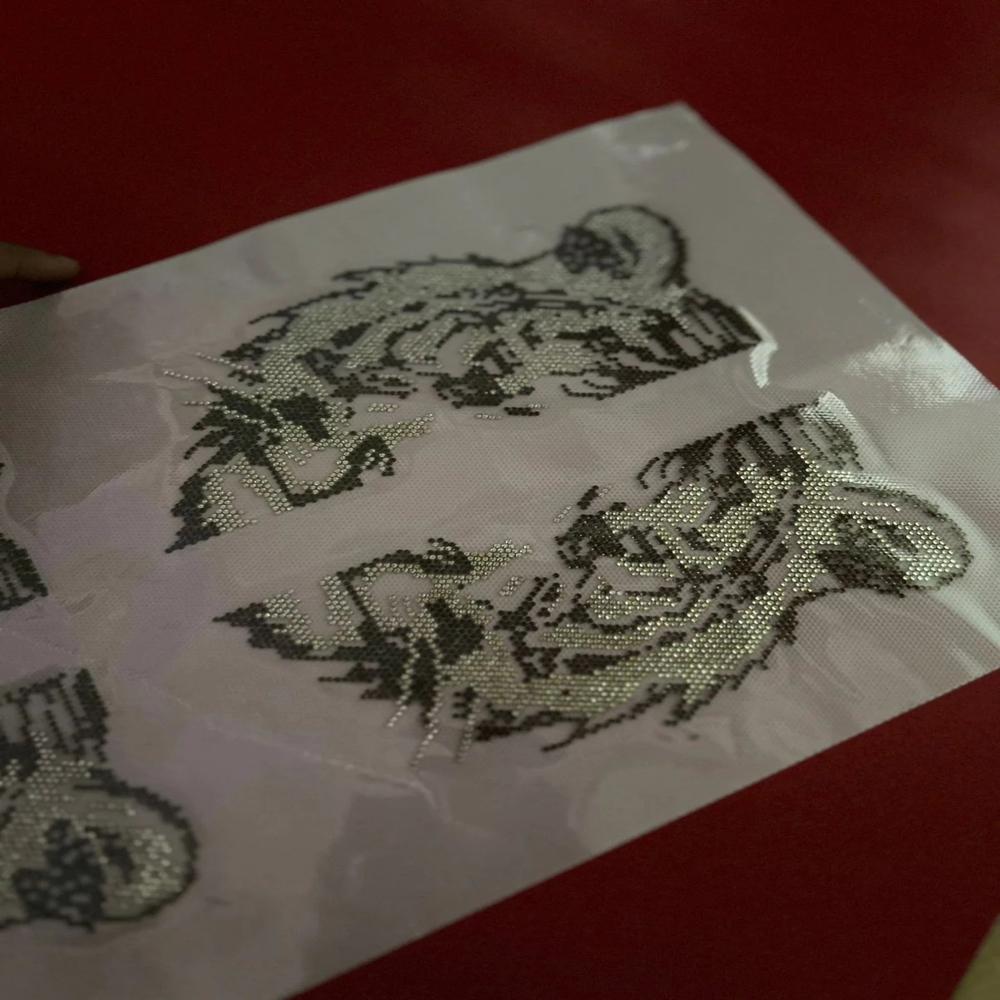 Premium Tiger Face Hotfix Rhinestone Transfer Sticker for T-Shirts | Heat Transfer Crystal Stone Design