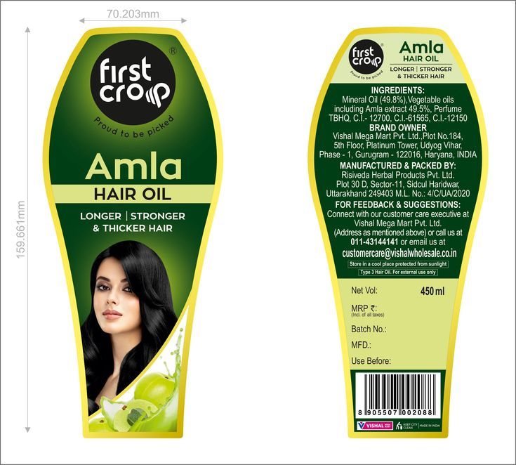 Hair Oil Bottle Labels