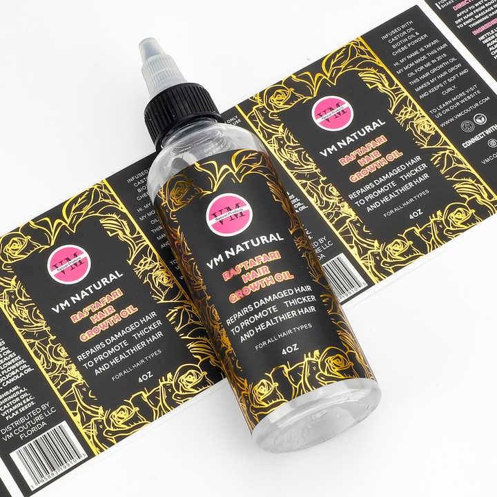 Hair Oil Bottle Labels