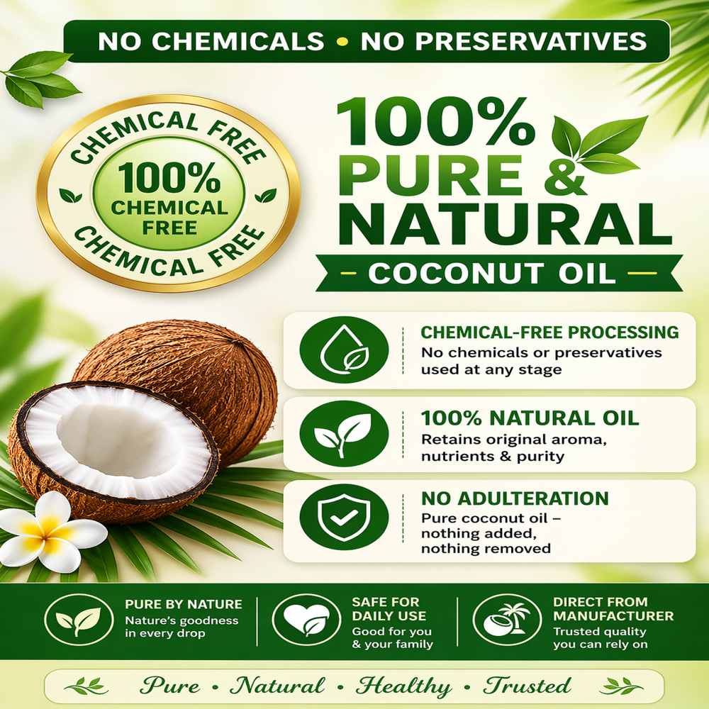 Natural Coconut Oil - 1/2 Ltr