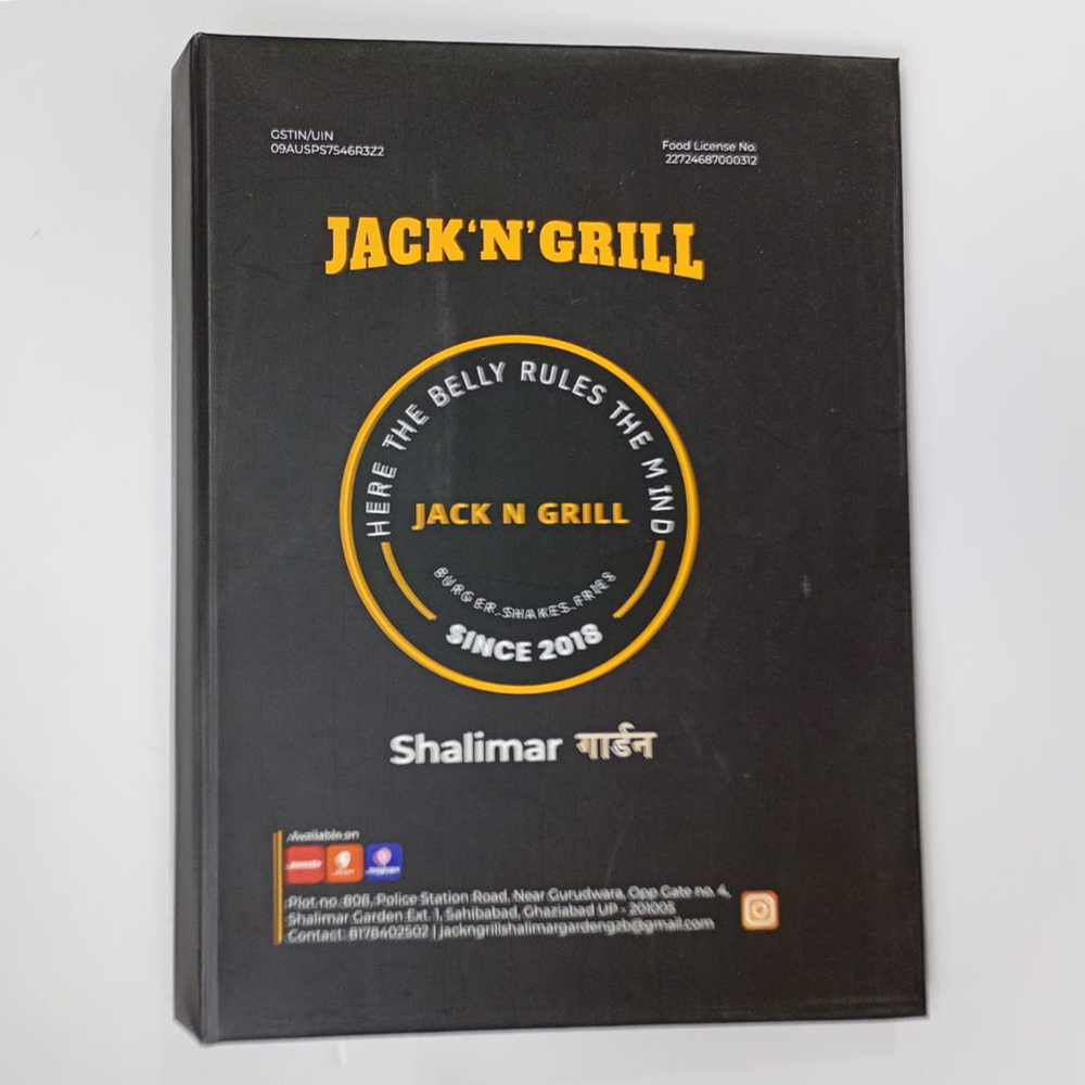 Jack N Grill Menu Cover