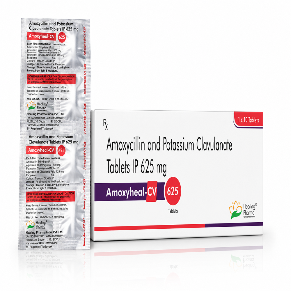 Amoxicillin And Potassium Clavulanate Tablets Ip - Brand Name: Amoxyheal-Cv 625