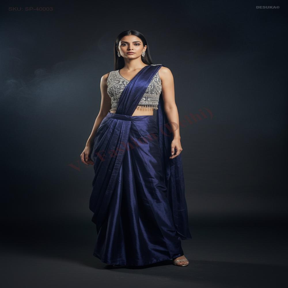 SP-40003 Silk Pre-Draped Saree