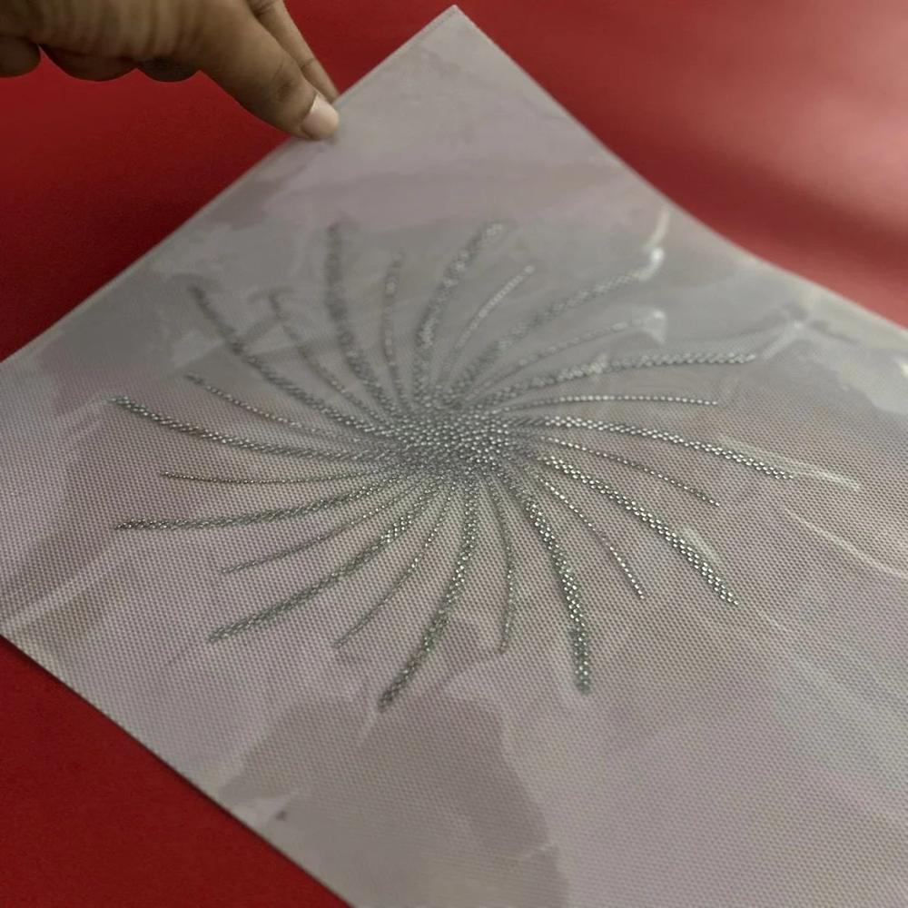 Premium Sunburst Hotfix Rhinestone Transfer Sticker | Crystal Starburst Heat Transfer Design for Garments