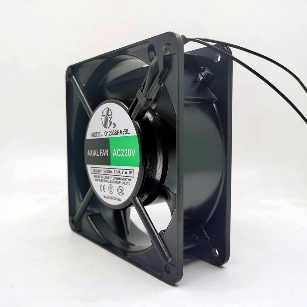 JIU LONG G12038HA2BL 220/240V AC 0.24W 0.14A 12038mm Ball Bearing Industrial Axial Cooling Fan