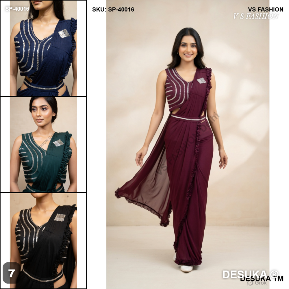 Ready to Wear Ruffle Saree
