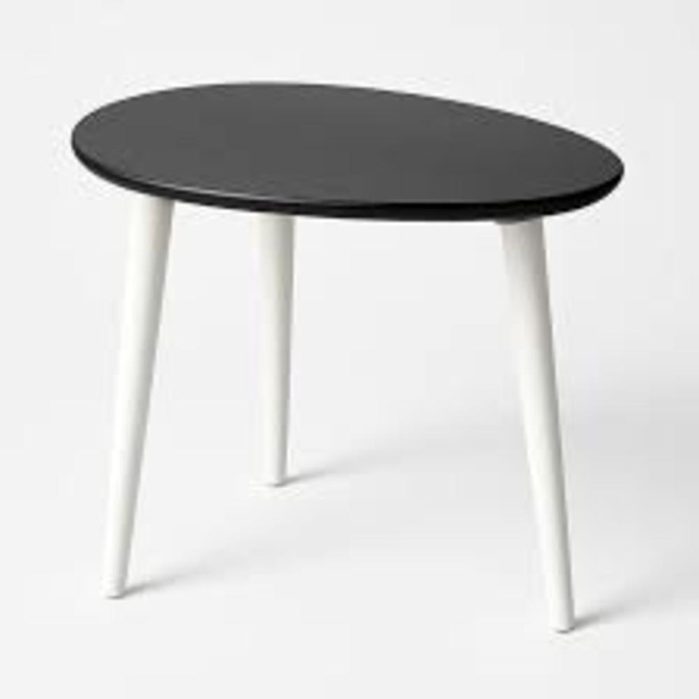 White Black Cafe Table - Color: White-black