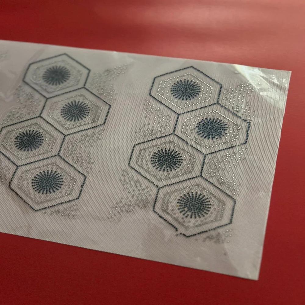 Premium Hexagon Geometric Hotfix Rhinestone Transfer Sticker | Crystal Honeycomb Heat Transfer Design for Garments