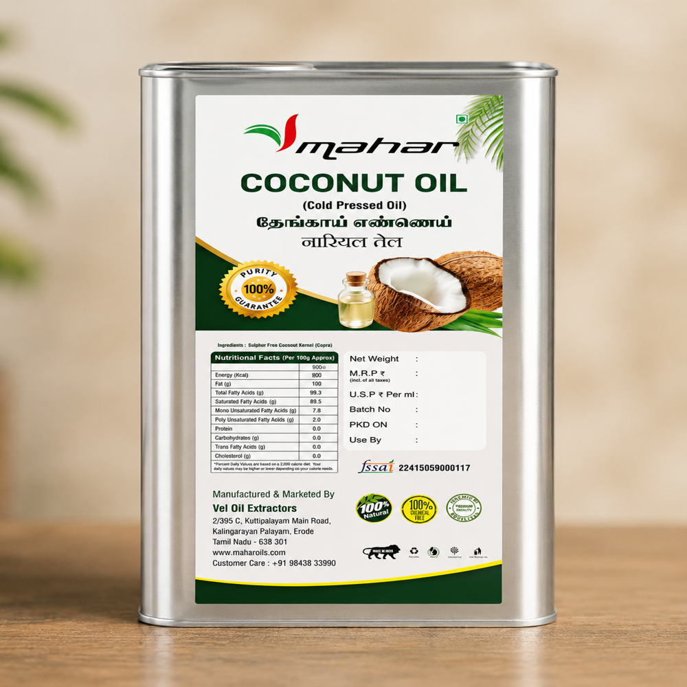 Wood Cold Pressed Coconut Oil - 15 Kg Tin