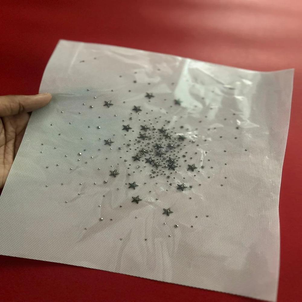 Premium Star Scatter Hotfix Rhinestone Transfer Sticker | Crystal Galaxy Heat Transfer Design for Garments
