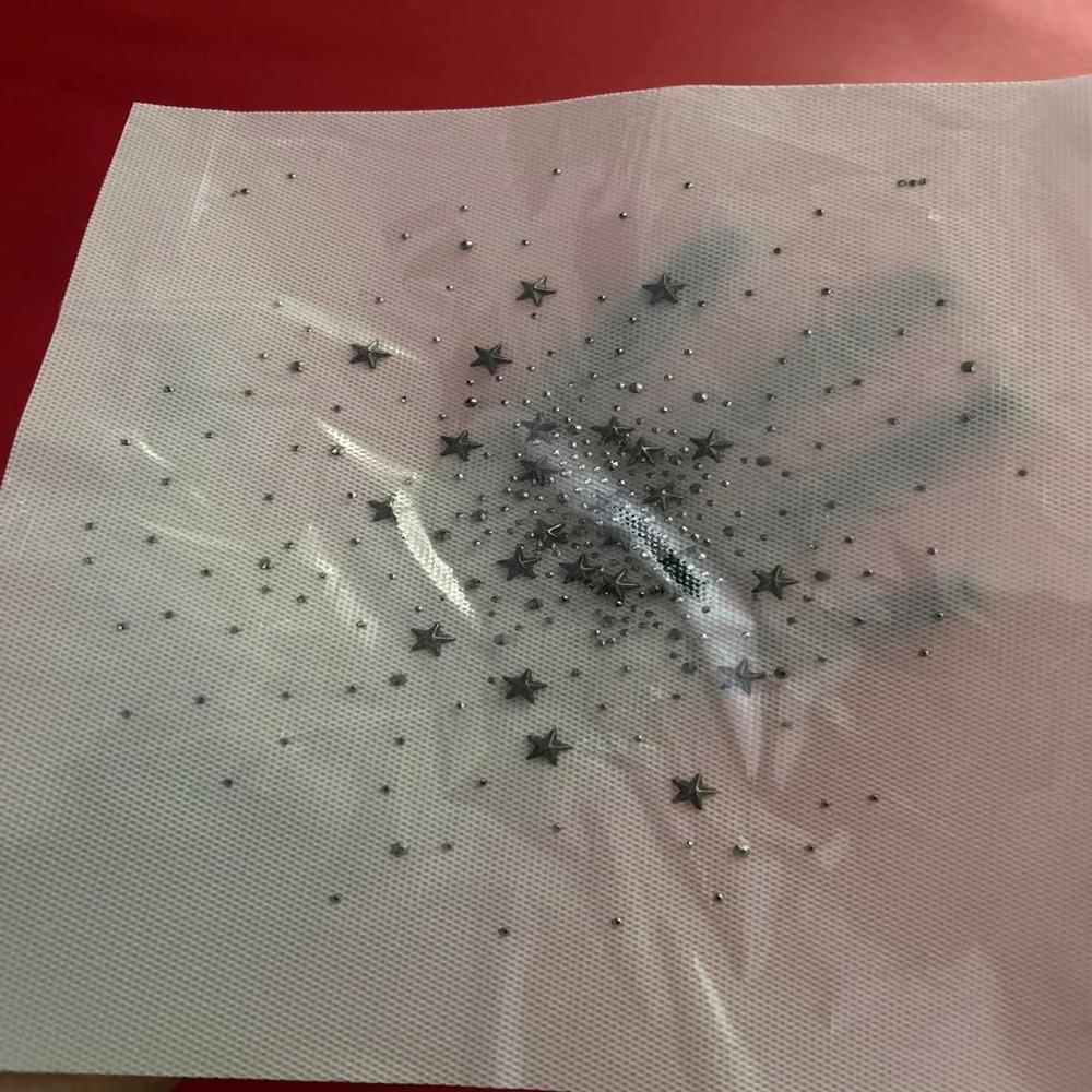 Premium Star Scatter Hotfix Rhinestone Transfer Sticker | Crystal Galaxy Heat Transfer Design for Garments
