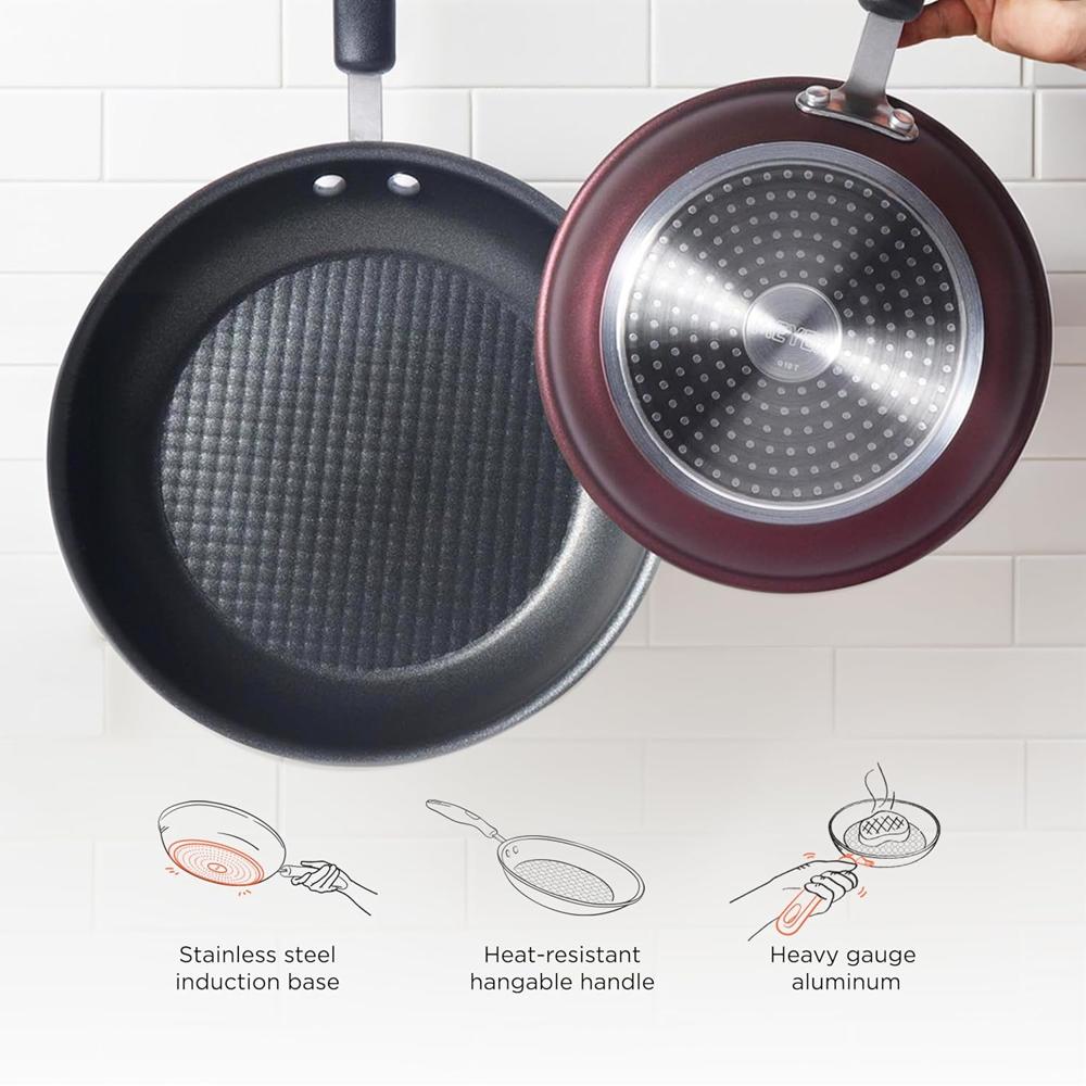 Meyer Merlot Aluminium Non-Stick Frypan | Frying Pan | Omlette pan | Fry pan with Stick Handle | Small Pan | Egg Pan | PFOA Free, Gas and Induction Compatible, 24cm/ 1.64 Liters 11641