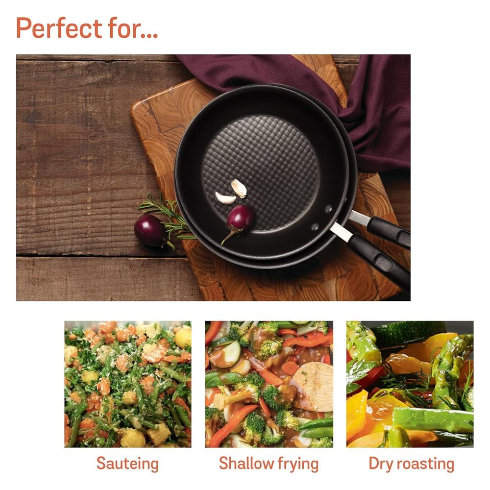 Meyer Merlot Aluminium Non-Stick Frypan | Frying Pan | Omlette pan | Fry pan with Stick Handle | Small Pan | Egg Pan | PFOA Free, Gas and Induction Compatible, 24cm/ 1.64 Liters 11641