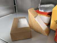 Sandwich Paper Box With Window - Food-grade Kraft Paper, 120x70x75mm, Natural Brown, Pet Window | Eco-friendly, Grease-resistant, Custom Logo Printing