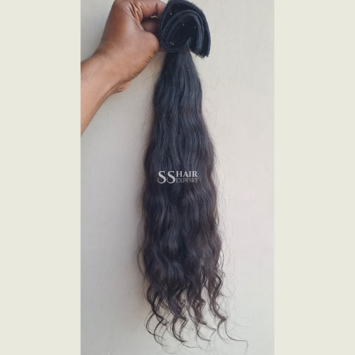 wavy clip In Hair Extensions Remy Human Hair One Piece Set 30in | 100gm