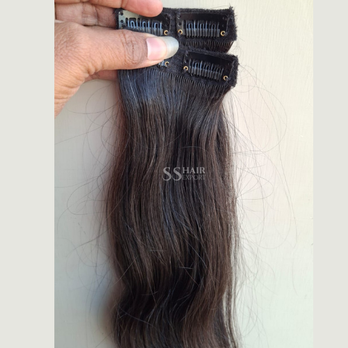 Two Clip in side patch Short Straight Invisible Hair Extensions for Women
