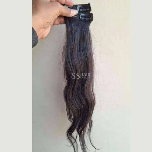 Two Clip in side patch Short Straight Invisible Hair Extensions for Women