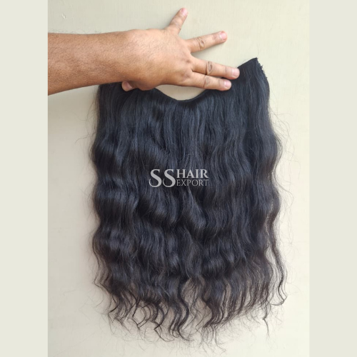 Single Piece Clip Hair Extensions Straight Real Human Hair 18inch for short hair