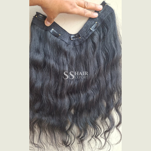 Single Piece Clip Hair Extensions Straight Real Human Hair 18inch for short hair