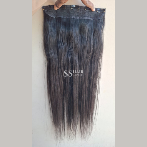 Single Piece Clip In Hair Extensions for wedding 22inch Natural Human Hair