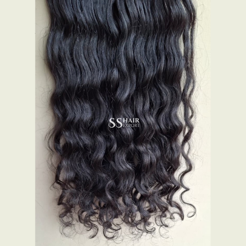 Curly Clip In Hair Extensions Single Piece 26in Brown Human Hair Vendor