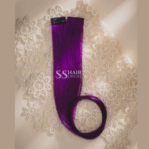 Color Hair Streak Clip In Hair Extensions Real Human Hair | 2PC Side Patch Pair