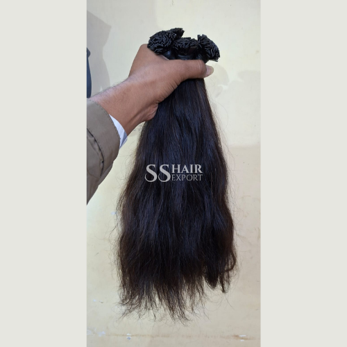Black Flat Tip Hair Extensions 28in | 100 strands Indian Human Hair | Hair Salon Quality