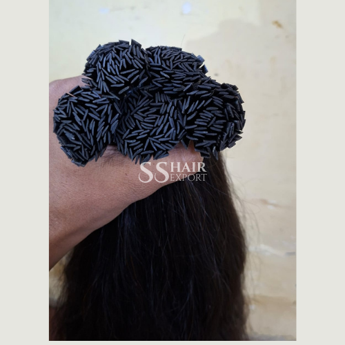 Black Flat Tip Hair Extensions 28in | 100 strands Indian Human Hair | Hair Salon Quality