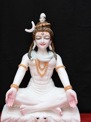 2 Feet Shiv Ji Ki Murti - Material: Marble