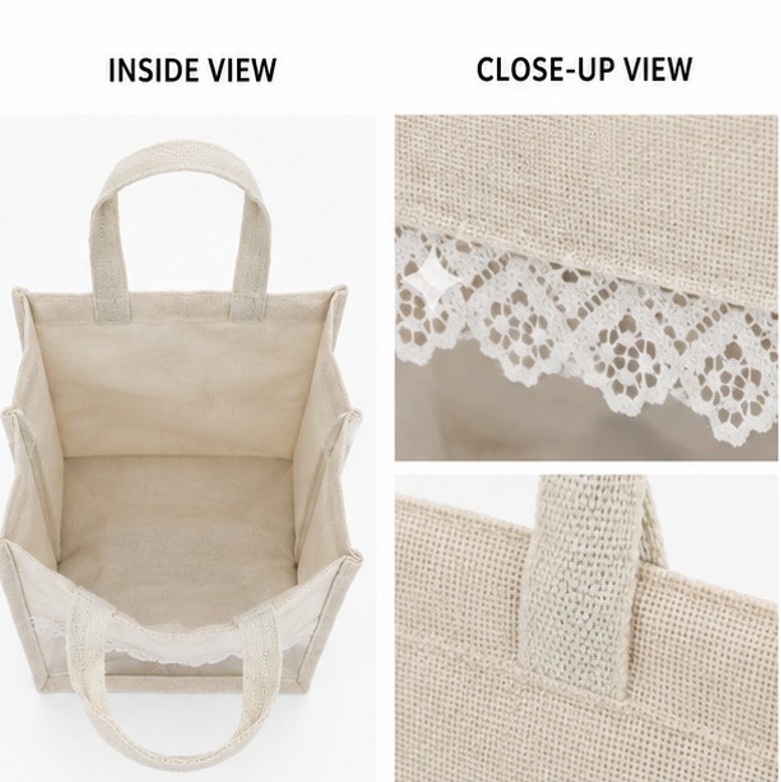 Jute Transparent White Medium Gift Bag