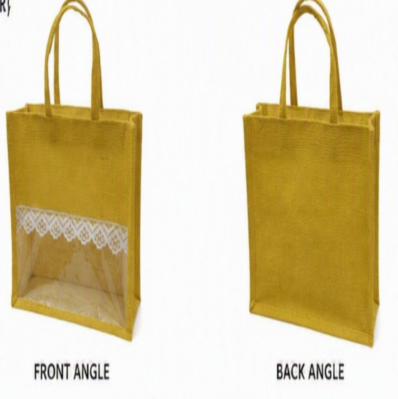 Jute Transparent Yellow Medium Gift Bag