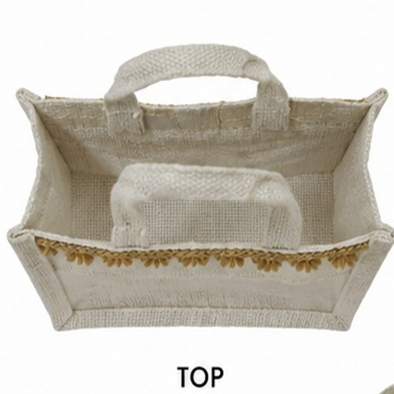 Jute Transparent White Small Gift Bag