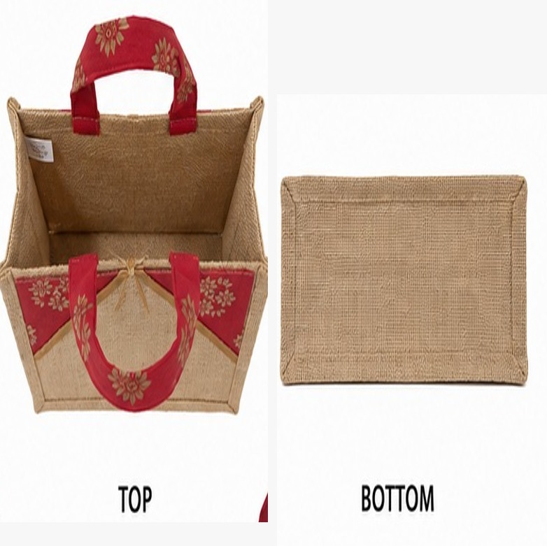 Jute Custom Flower Printed Bag