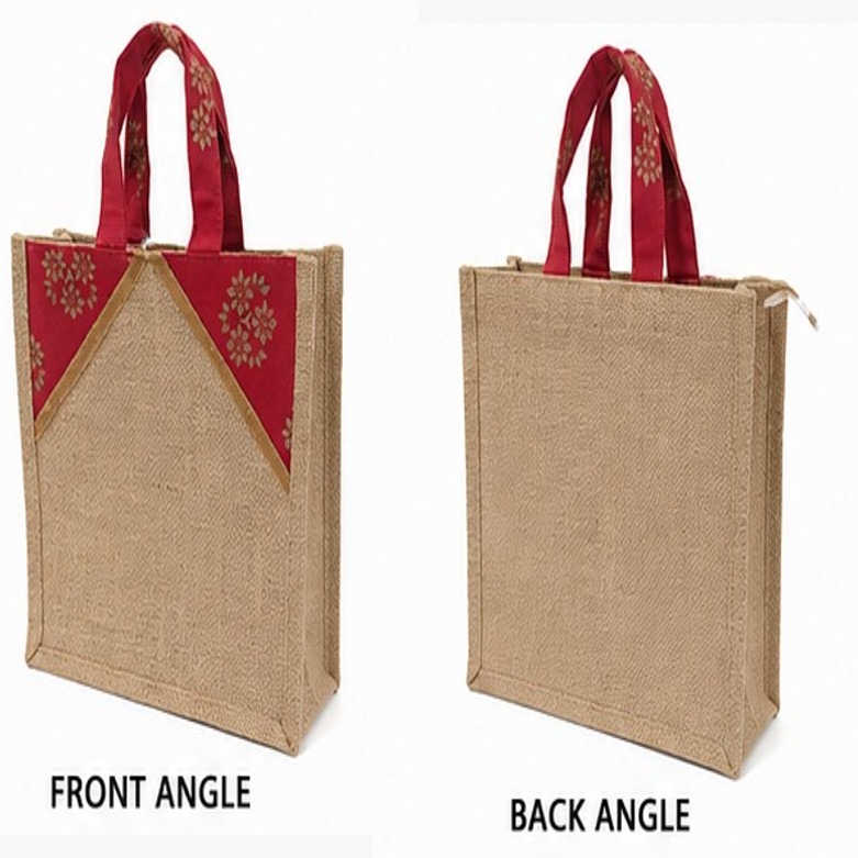 Jute Custom Flower Printed Bag