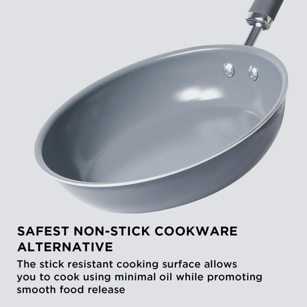 Meyer Anzen Healthy Ceramic Coated Aluminium Frypan | Frying pan Induction Base | Ceramic Pan | Omlette Pan | Ceramic Coated Frying Pan | Ceramic Fry Pan for Cooking, 26cm/2.6L, Grey 11459