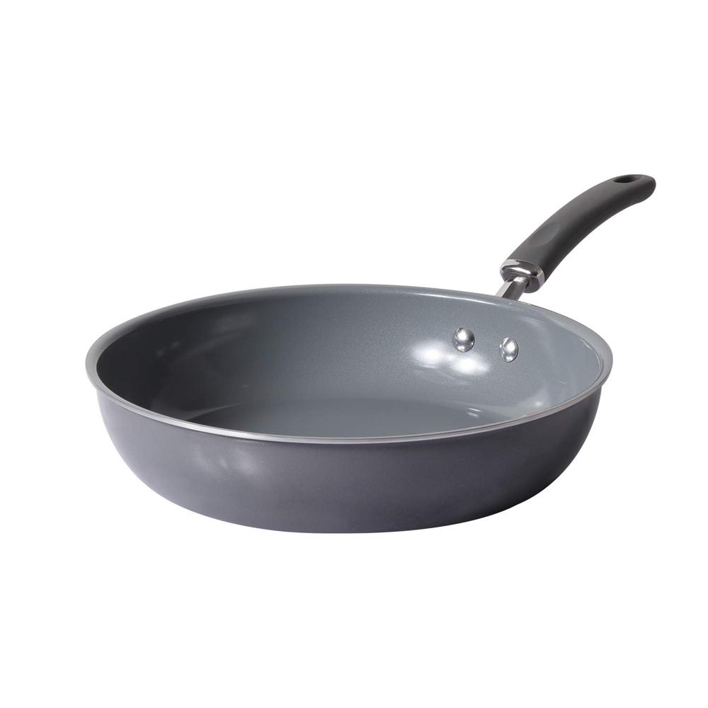 Meyer Anzen Healthy Ceramic Coated Aluminium Frypan | Frying Pan Induction Base | Ceramic Pan | Omlette Pan | Ceramic Coated Frying Pan | Ceramic Fry Pan For Cooking, 28Cm, Grey 11810 - Capacity: 3.45 Ltr