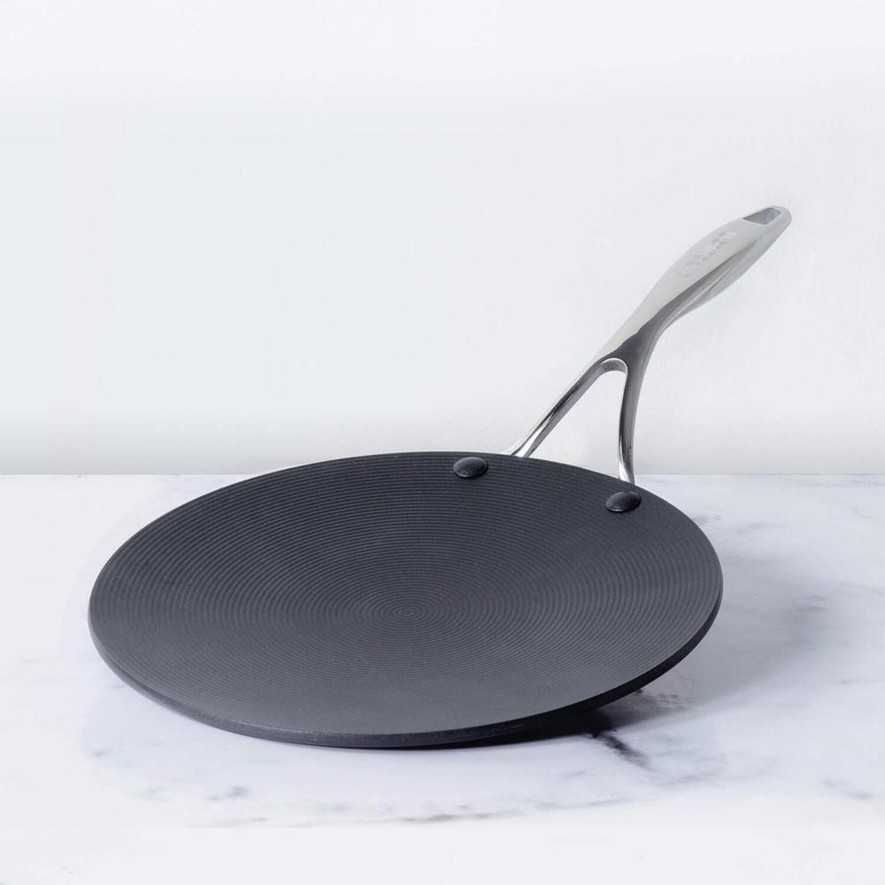 Meyer Hard Anodised Non Stick Aluminium Roti Tawa with Stainless Steel Handle | Chapati Tawa | Nonstick Dosa Tawa | Pan Big Size | Tawa, 26 cm, Black 83883