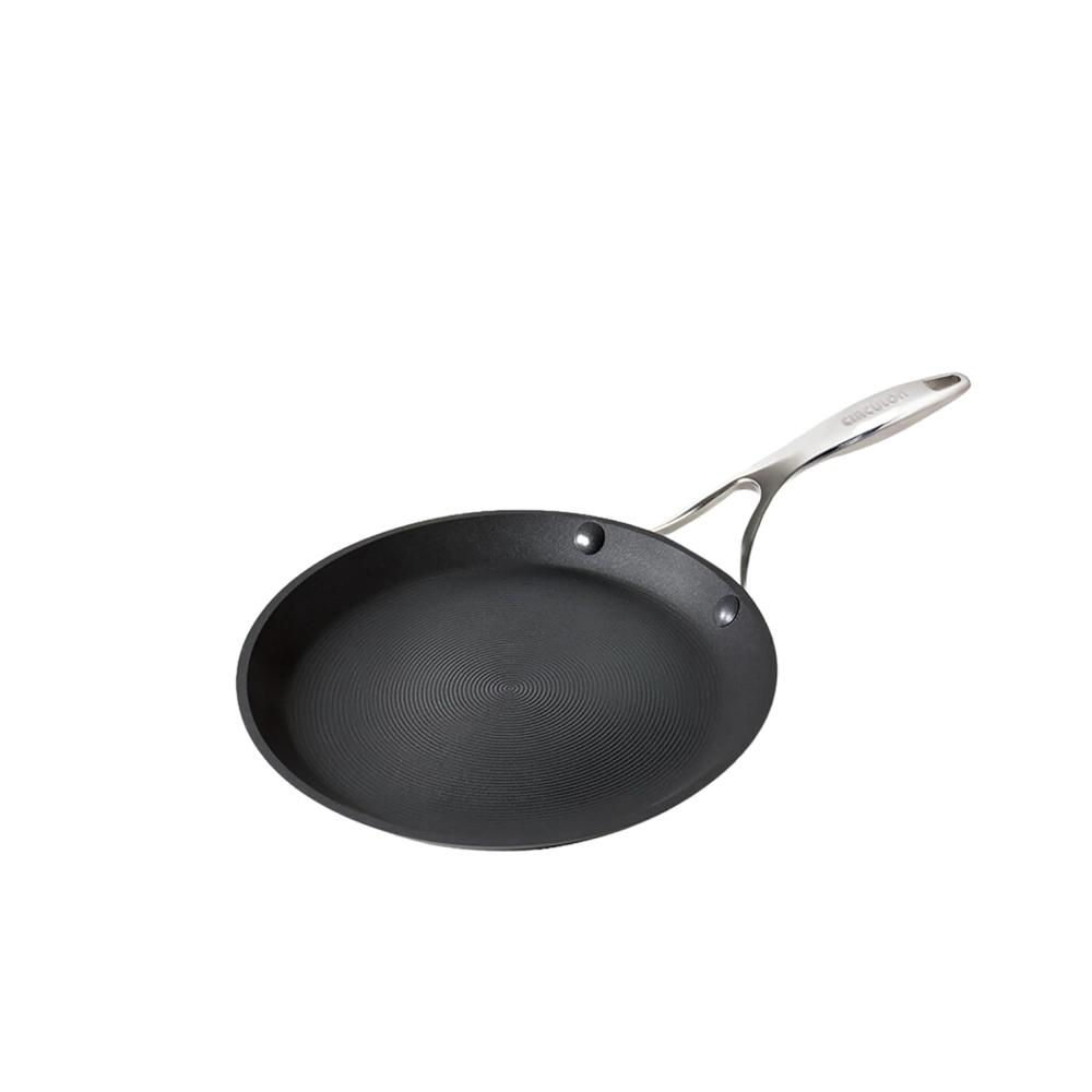 Circulon Hard Anodised Non Stick Aluminium Flat Dosa Tawa | Dosa Pan PFOA Free NonStick | Tawa for Roti | Non Stick Tawa, 24 cm, Black 81044