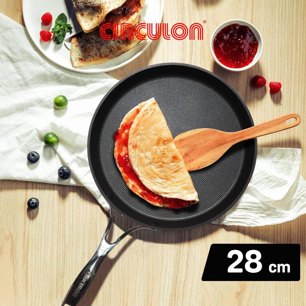 Meyer Hard Anodised Non Stick Aluminium Flat Dosa Tawa | Dosa Pan NonStick | Tawa for Roti | Non Stick Tawa | Dosa Tawa Big Size, 28 cm, Black :85330