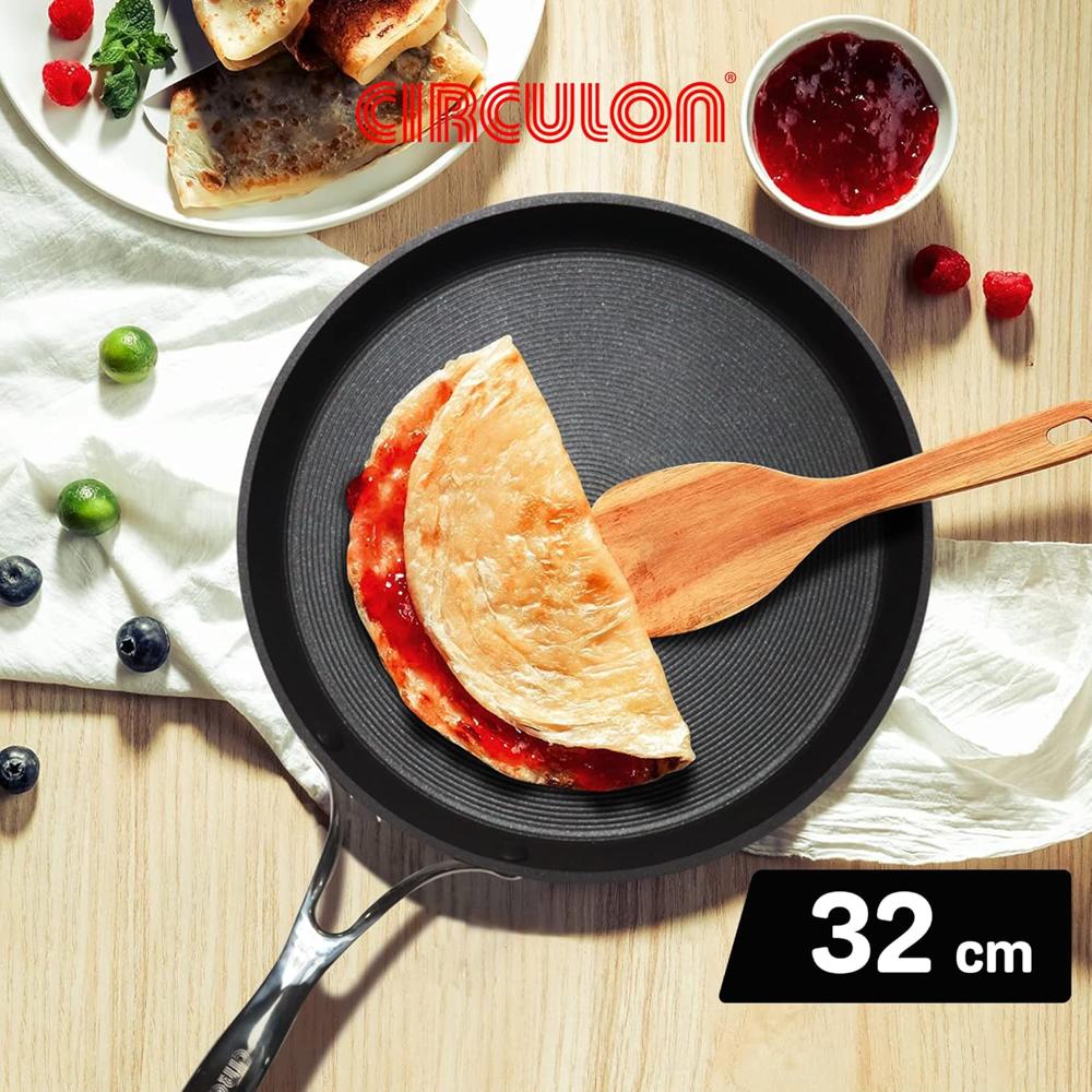 Meyer Hard Anodised Non Stick Aluminium Flat Dosa Tawa | Dosa Pan NonStick | Tawa for Roti | Non Stick Tawa | Dosa Tawa Big Size, 32 cm, Black 85332