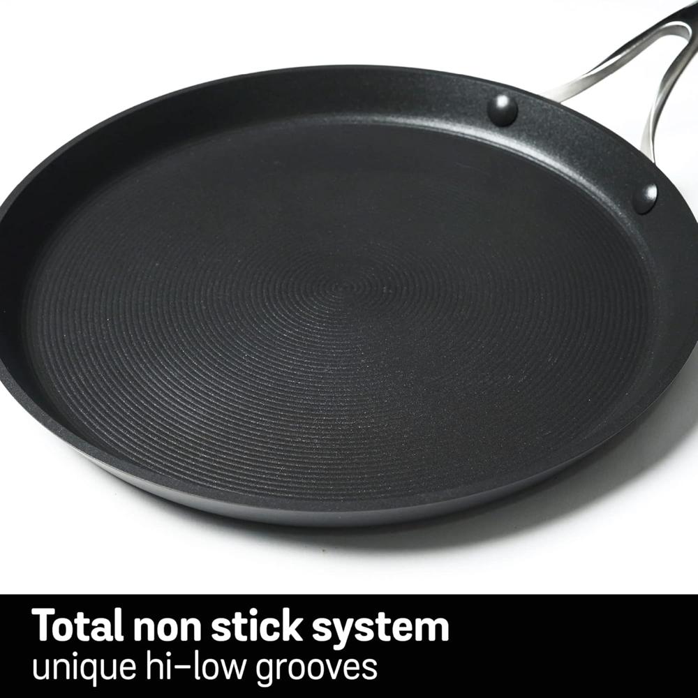 Meyer Hard Anodised Non Stick Aluminium Flat Dosa Tawa | Dosa Pan NonStick | Tawa for Roti | Non Stick Tawa | Dosa Tawa Big Size, 32 cm, Black 85332