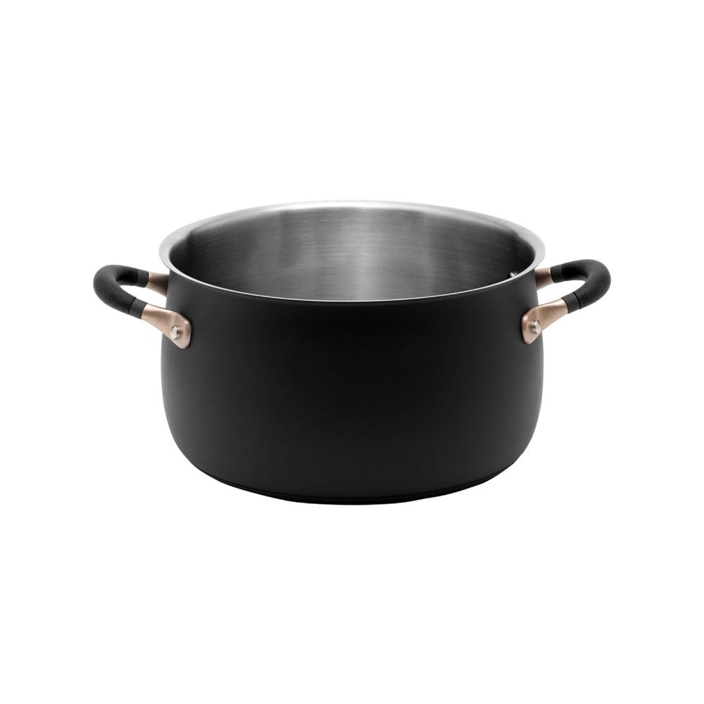 Meyer Accent Series Stainless Steel Dutch Oven|Cooking&Serving Casserole Pan With Ergonomic Grip Silicone Handles|Gas&Induction Compatible,6.5 Liters ,Polished 70614